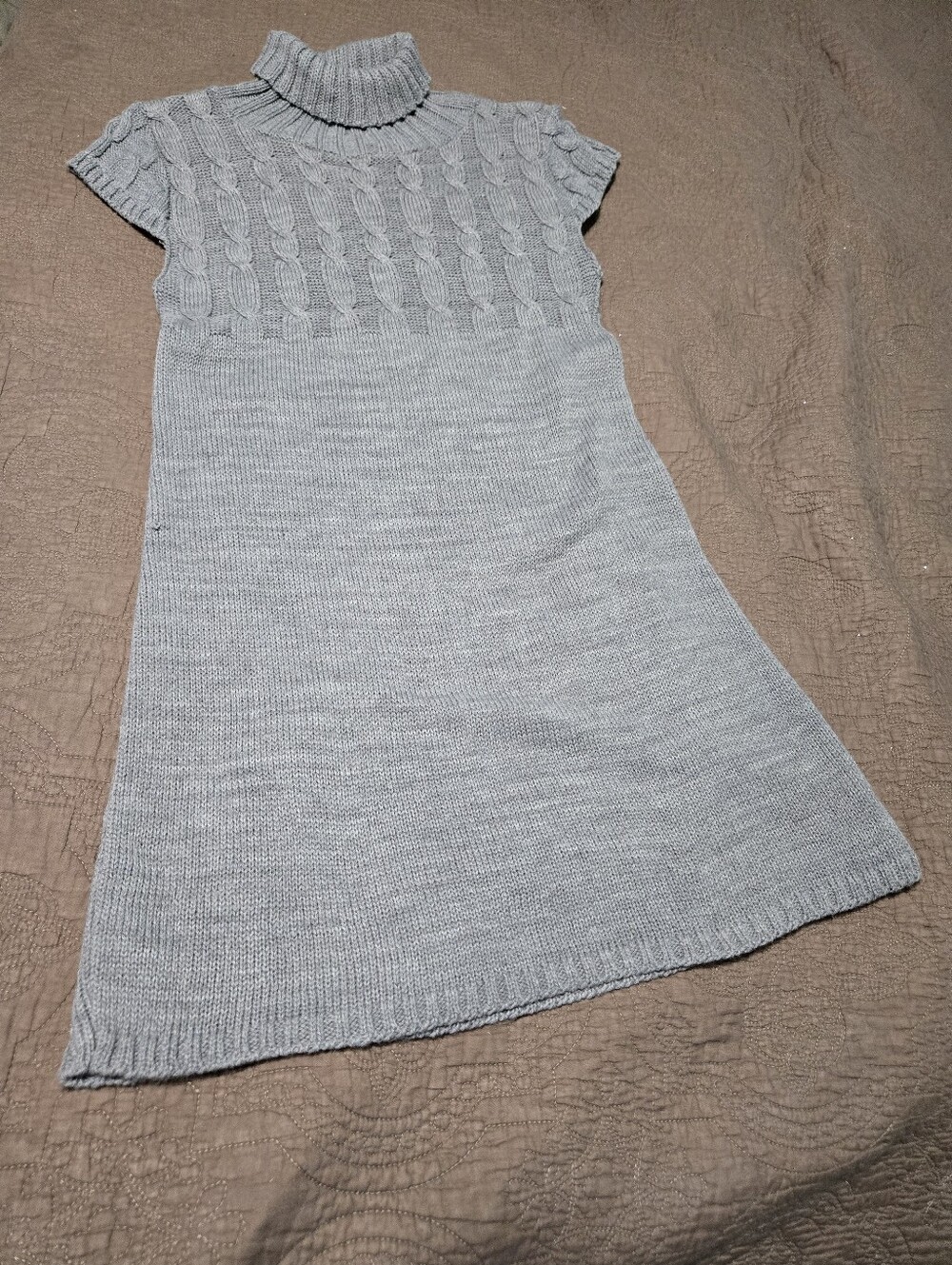 Say what cable knit sweater dress, heather grey, XL